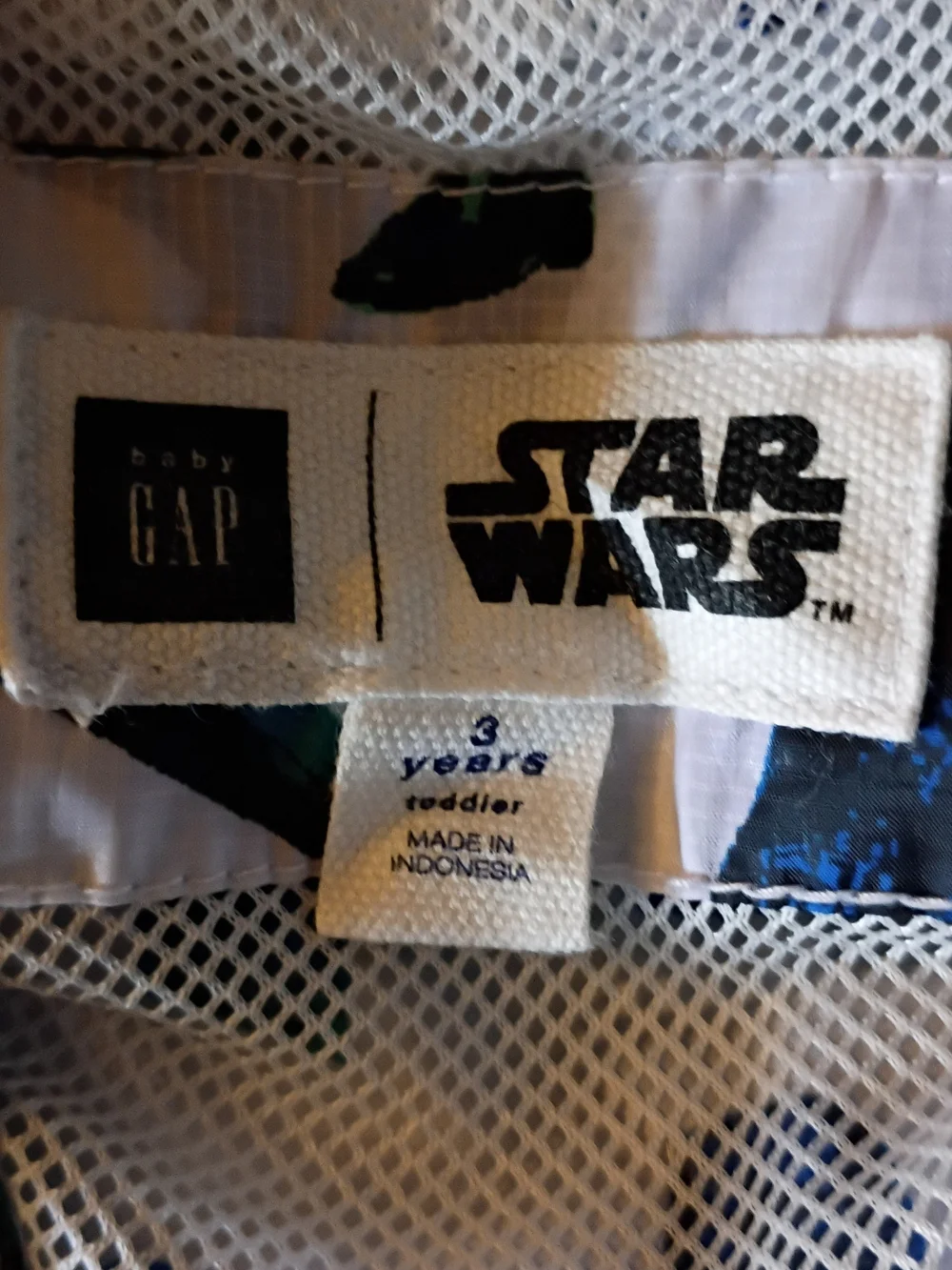 Kids GAP Star Wars White Hooded Jacket Blue & Green.